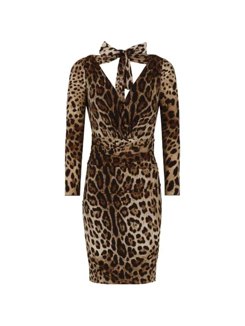 Dolce & Gabbana leopard-print dress Neutrals F6R7GTFSADD