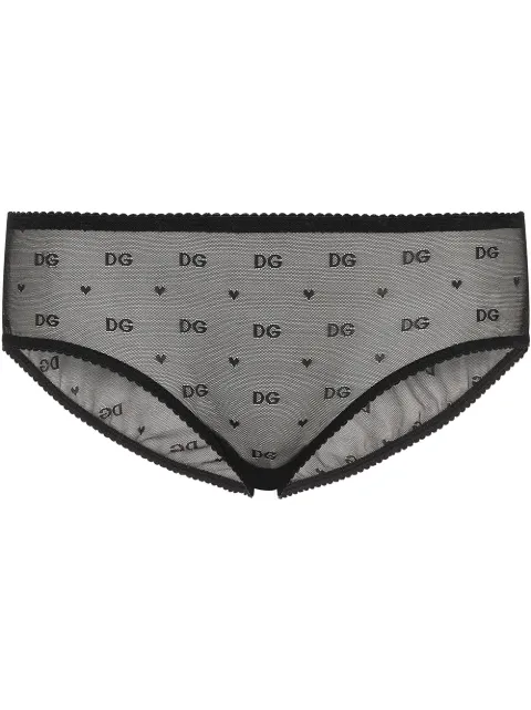 Dolce & Gabbana jacquard tulle briefs Black O2B61TFLUAP
