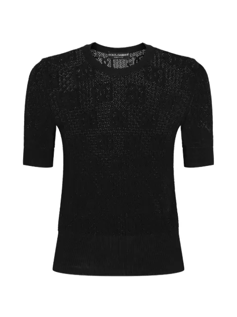 Dolce & Gabbana DG-logo lace-stitch jumper Black FXD70TJAIEK