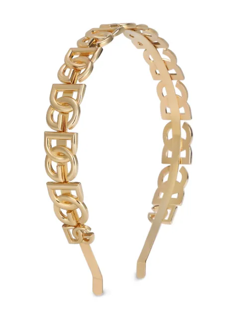 Dolce & Gabbana logo-plaque hairband Gold WHN6P4W1111