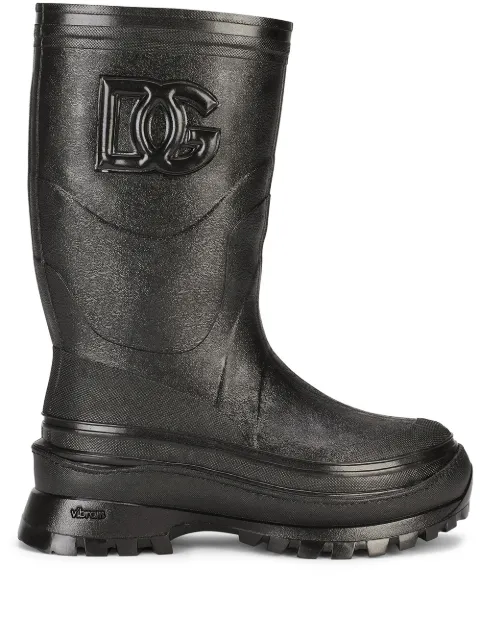 Dolce & Gabbana logo-embossed boots Black A70051AQ455