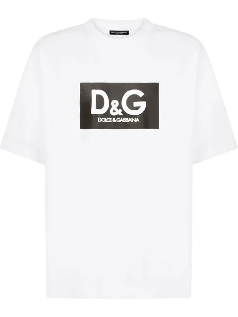 Dolce & Gabbana logo-print cotton T-shirt White G8NG4THU7IL
