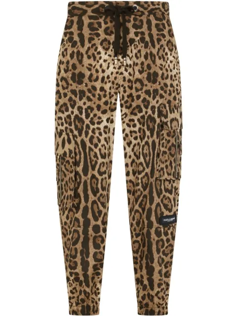 Dolce & Gabbana leopard-print track pants Brown GWBZHTHS5E3