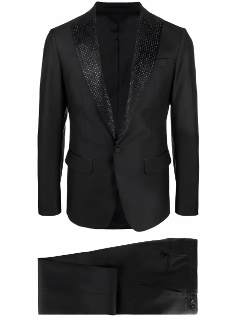 DSQUARED2 crystal-embellished single-breasted suit Black S71FT0184S39408