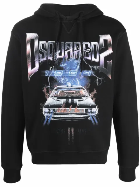 DSQUARED2 logo-print hoodie Black S71GU0454S25042