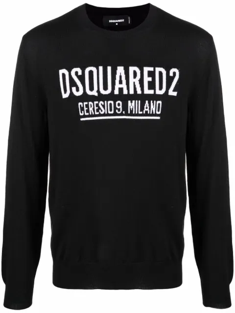 DSQUARED2 Ceresio crew-neck intarsia-knit jumper Black S71HA1121S17435