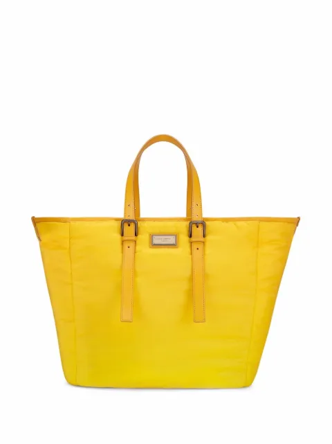 Dolce & Gabbana logo-plaque padded tote bag Yellow BM1998AO930