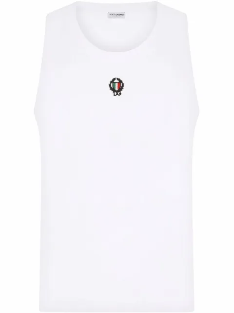 Dolce & Gabbana stretch cotton tank top White M8C10JFUECG