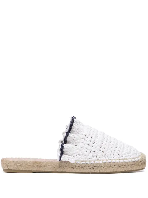 RED(V) ruffle trim woven espadrilles White QS0F86DKK