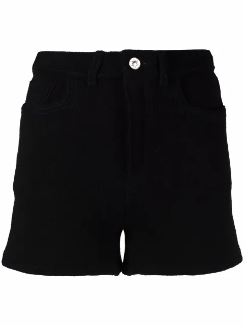 Barrie high-waisted knit shorts Black C85648