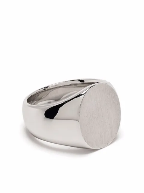 Tom Wood Oval Satin signet ring Silver R74IDNA02S9225