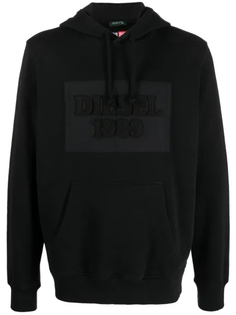 Diesel logo-patch hoodie Black A022690JBAU