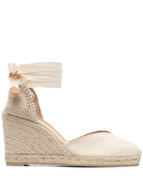 Castañer tie-fastening wedge sandals Neutrals 020993