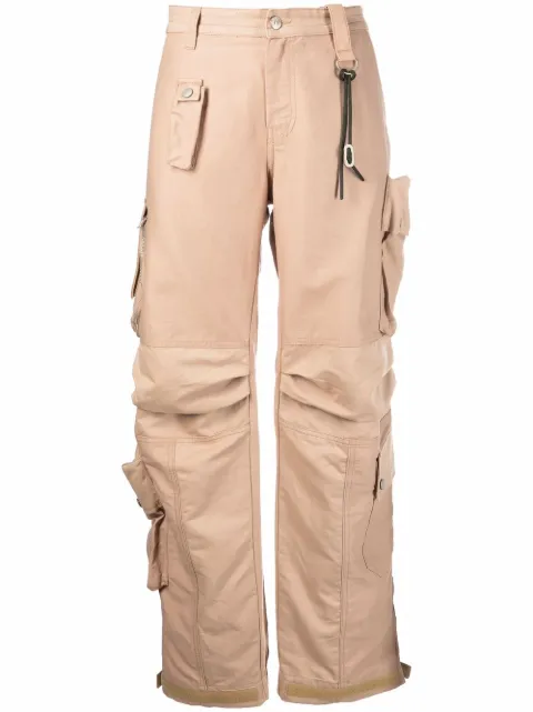 Diesel cotton-linen twill cargo pants Neutrals A046020BEAV