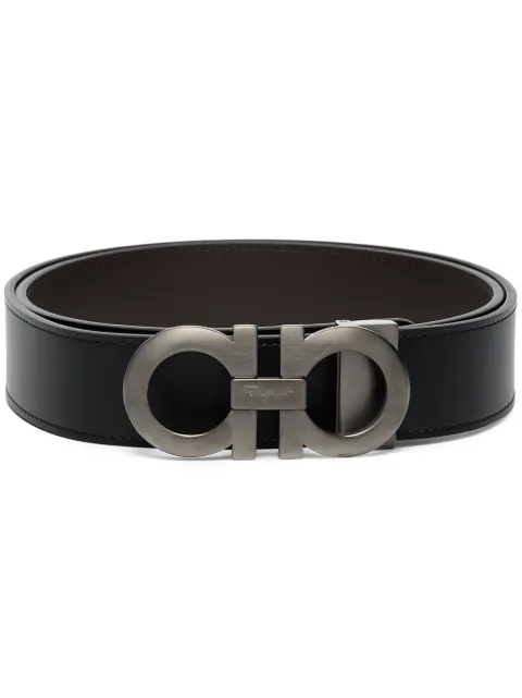 Ferragamo Gancini adjustable buckle belt Black 464231
