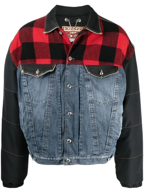 Diesel patch-work bomber jacket Blue A023540CBBJ