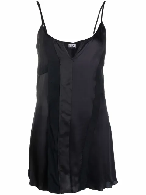 Diesel panelled satin slip dress Black A045580HCAN