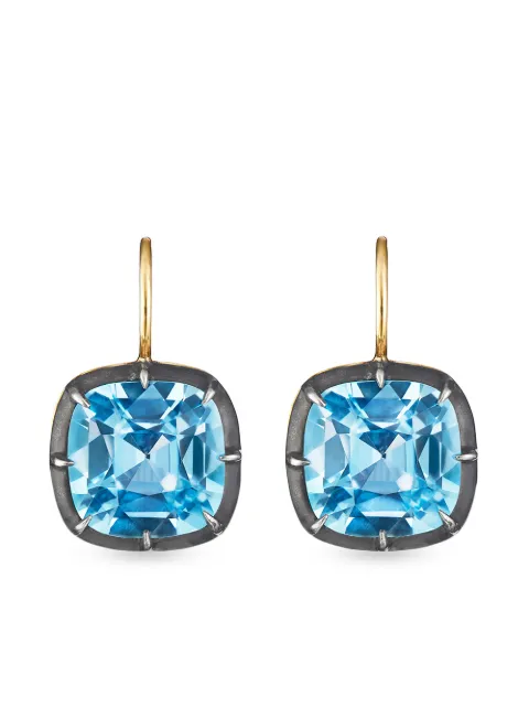 FRED LEIGHTON 18kt gold cushion topaz collet drop earrings Gold E1090FL0BTOPSVGO