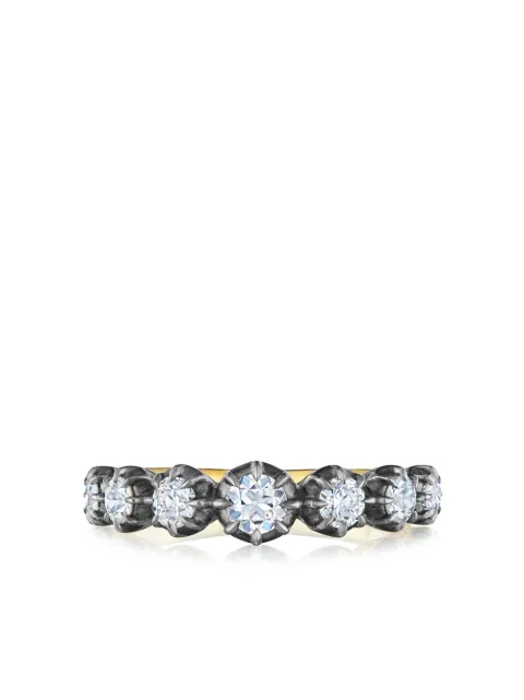 FRED LEIGHTON 18kt gold 7 diamond stone collect ring Gold R1055FL0DIASVGO