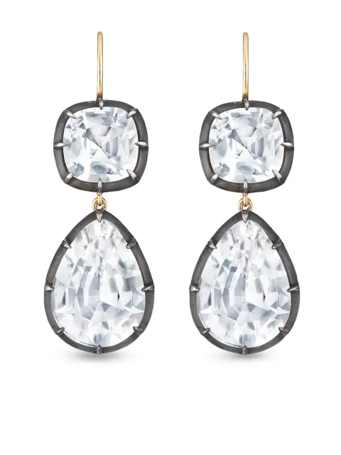 FRED LEIGHTON 18kt gold double topaz drop earrings Gold E1108FL0WTPZSVGO