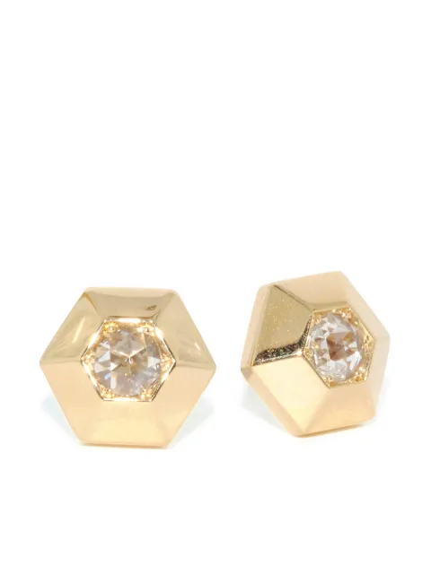 FRED LEIGHTON 18kt yellow gold diamond hexagonal stud earrings Gold E1085FL0DIA18KY