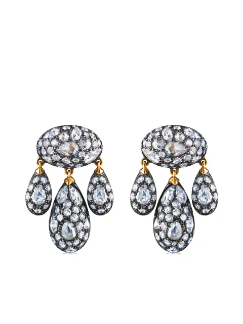 FRED LEIGHTON 18kt gold diamond Modern Girandole pendant earrings Gold E1102FL0DIASVGO