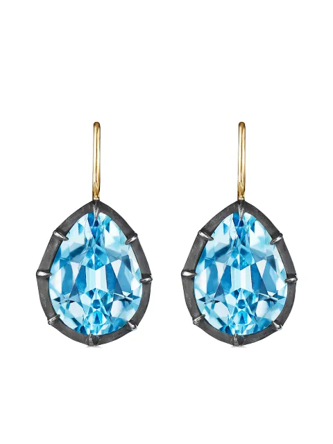 FRED LEIGHTON 18kt gold and silver Collet drop topaz earrings Gold E1099FL0BTOPSVGO