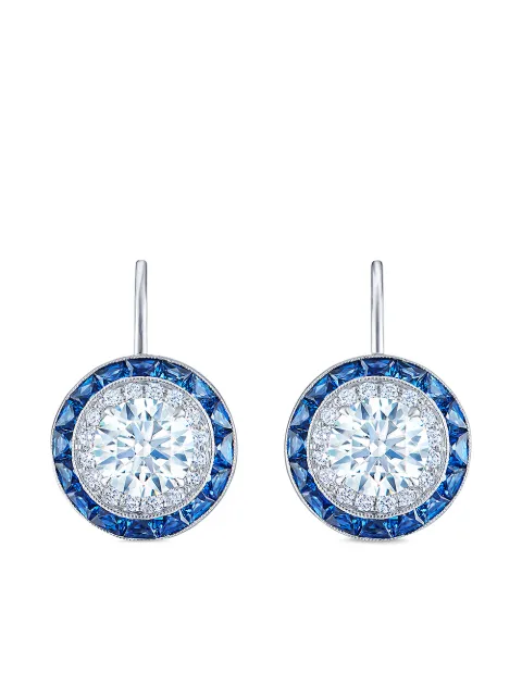 KWIAT 18kt white gold Silhouette diamond and sapphire drop earrings Silver E254960DIASAP18KW