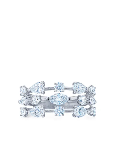 KWIAT 18kt white gold diamond Starry Night three-row ring Silver R300960DIA18KW