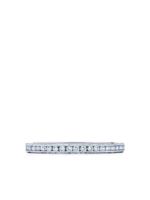 KWIAT engraved round diamond wedding ring Silver W135580DIAPLAT