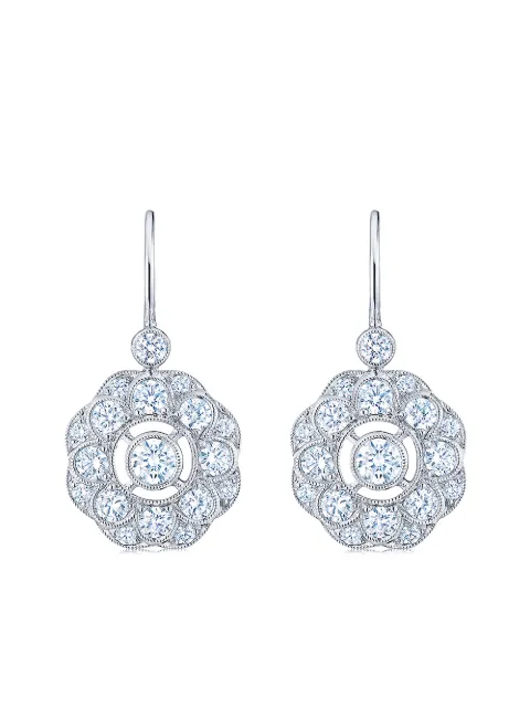 KWIAT 18kt white gold diamond Splendor layered cluster drop earrings Silver E284340DIA18KW