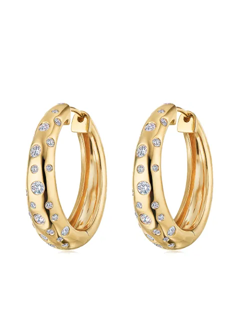 KWIAT 18kt yellow gold Cobblestone diamond accent hoop earrings Gold E26020DIA18KY
