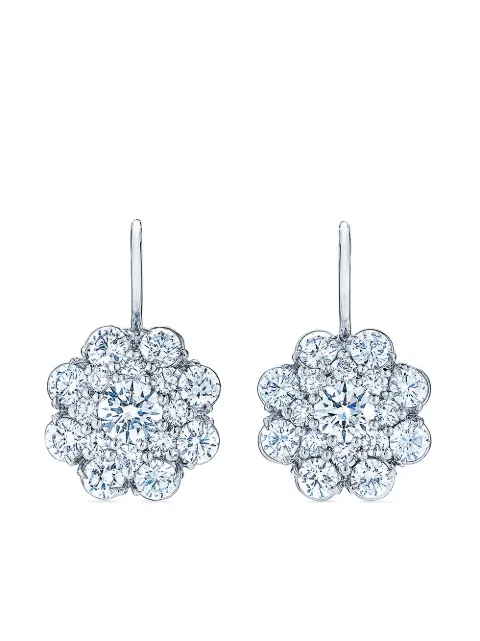 KWIAT 18kt white gold diamond Cluster Double Halo earrings Silver E21640DIA18KW