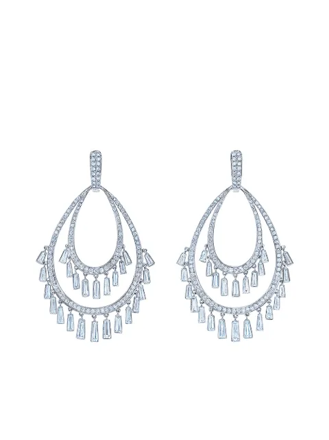 KWIAT 18kt white gold Legacy Flamenco diamond earrings Silver E20100DIA18KW