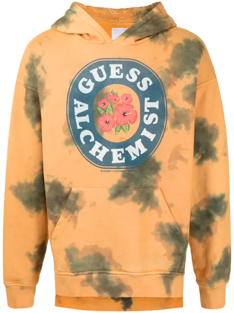 Alchemist tie-dye cotton hoodie Yellow ALDRSS21MJHD01