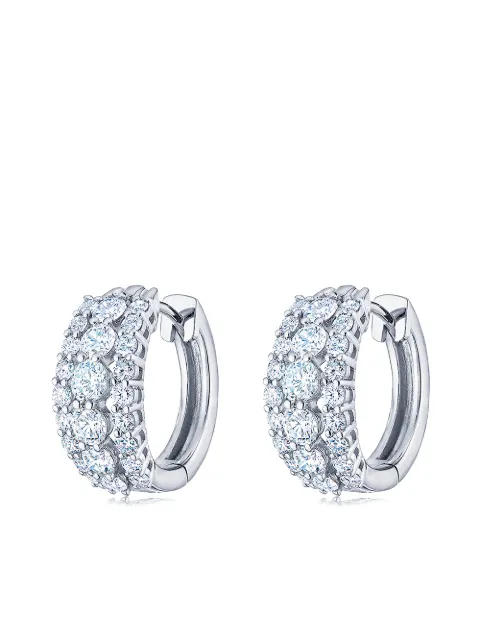 KWIAT 18kt white gold Lyric diamond huggie earrings Silver E25740DIA18KW