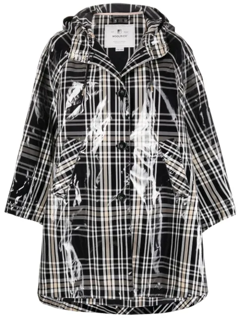 Woolrich Hunting Check print raincoat Black WWOU0444FRUT2650