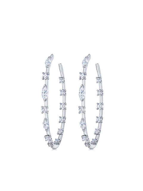 KWIAT 18kt white gold diamond Starry Night hoop earrings Silver E26120DIA18KW