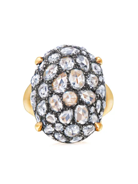 FRED LEIGHTON 18kt yellow gold rose cut diamond oval bombe cocktail ring Gold R1045FL0DIASVGO