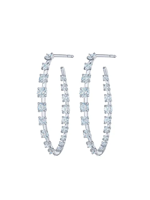 KWIAT 18kt white gold diamond Starry Night hoop earrings Silver E25400DIA18KW