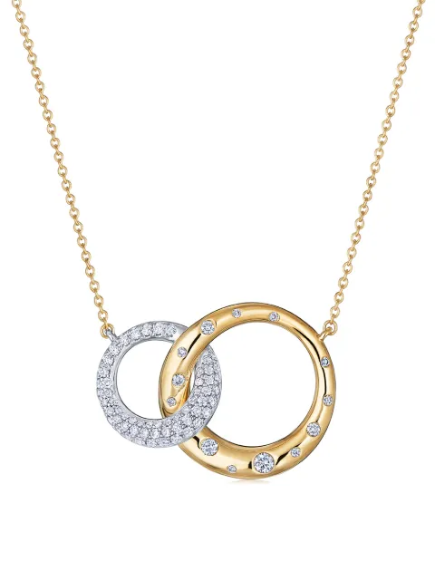 KWIAT 18kt gold diamond Cobblestone interlocking pendant Gold N98370DIA18TT