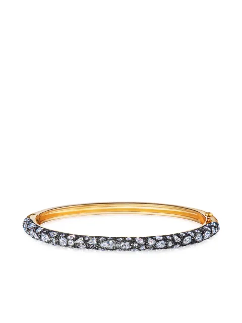 FRED LEIGHTON 18kt yellow gold and silver diamond pave narrow bangle Gold B1044FL0DIASVGO