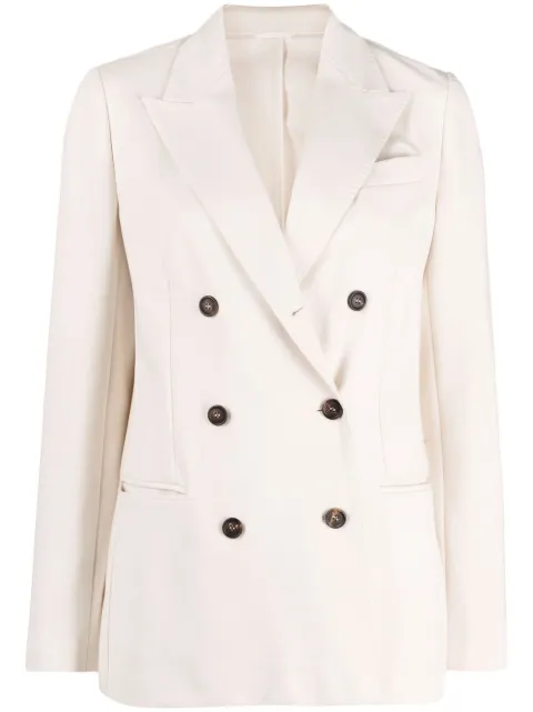 Brunello Cucinelli double-breasted peacoat Neutrals M0R242059C2350