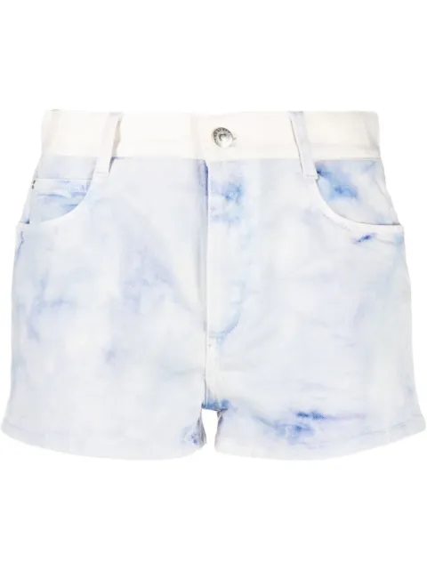 Stella McCartney marble tie-dye denim shorts Blue 603121SOH37