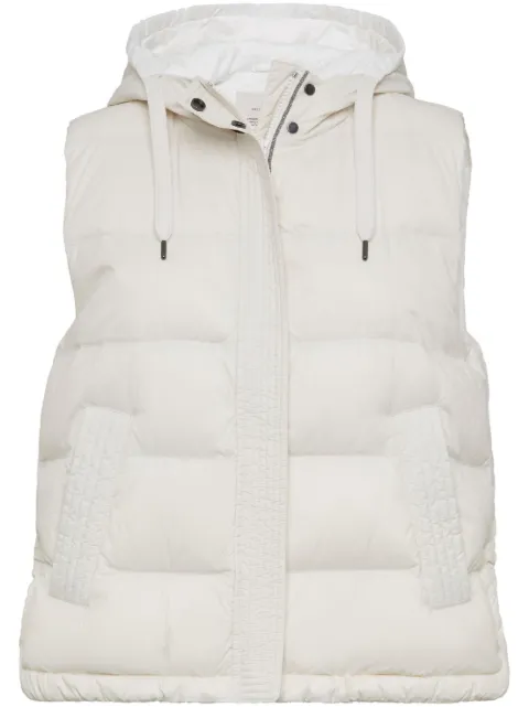 Brunello Cucinelli hood padded gilet Neutrals MR4052645C2350