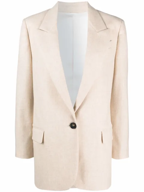 Brunello Cucinelli peak-lapel single-breasted blazer Neutrals MD5022243C1009