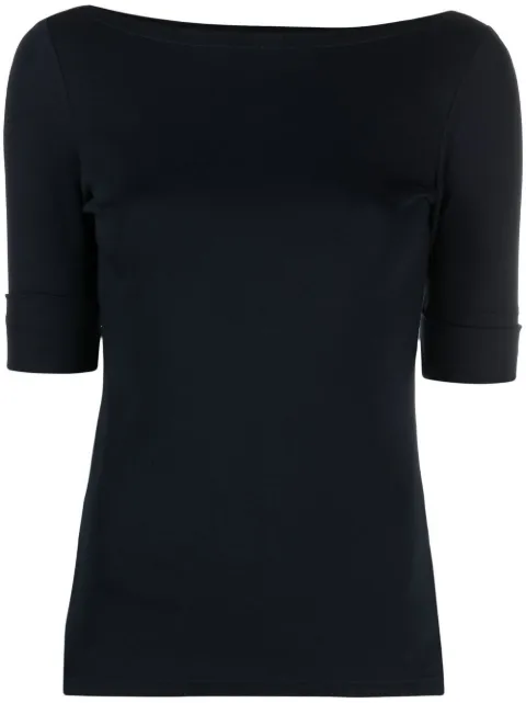 Lauren Ralph Lauren boat-neck fitted top Blue 200654963079