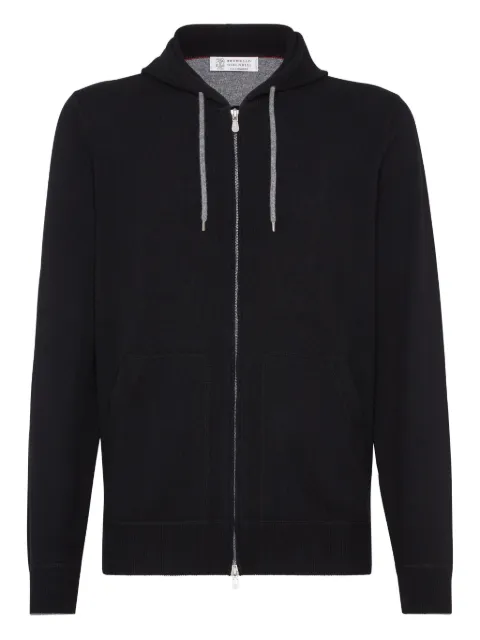 Brunello Cucinelli zip-front cashmere hoodie Black M2223246CH101