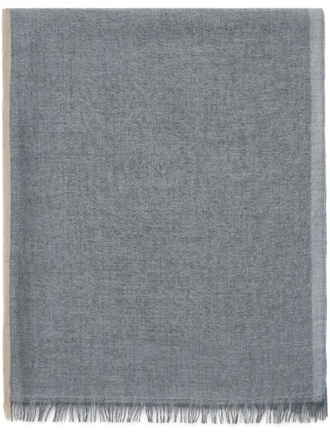 Brunello Cucinelli frayed-edge rectangle-shape scarf Grey MSC606AVCW483