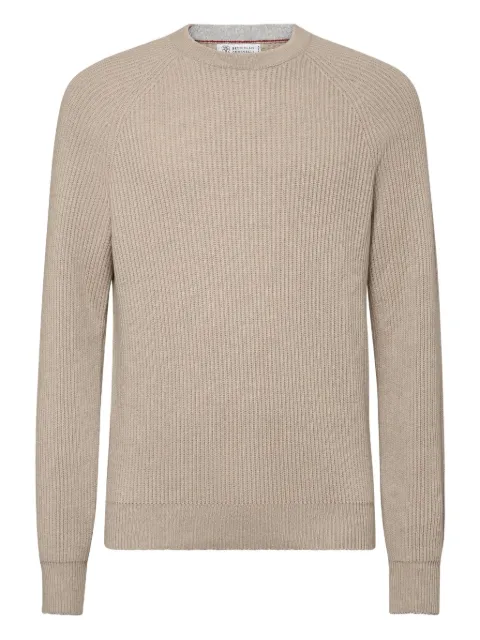 Brunello Cucinelli ribbed-knit cashmere jumper Neutrals M2274100CS396
